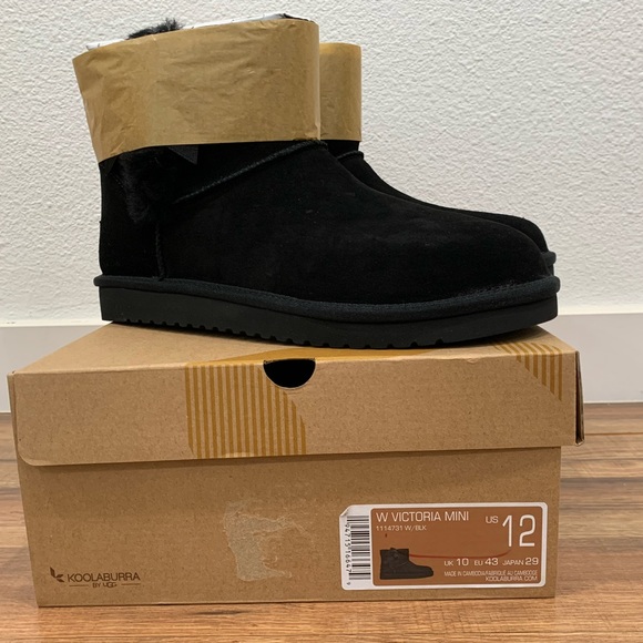 Koolaburra by UGG Victoria Mini Boots Black size 12 NWT - Picture 4 of 9